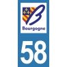 Stickers plaque immatriculation 58 Nièvre