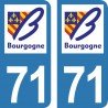 Stickers plaque immatriculation Saône-et-Loire 71