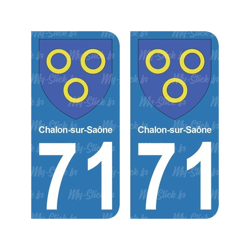 Blason Chalon-sur-Saône - Stickers plaque immatriculation 71