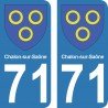 Blason Chalon-sur-Saône - Stickers plaque immatriculation 71