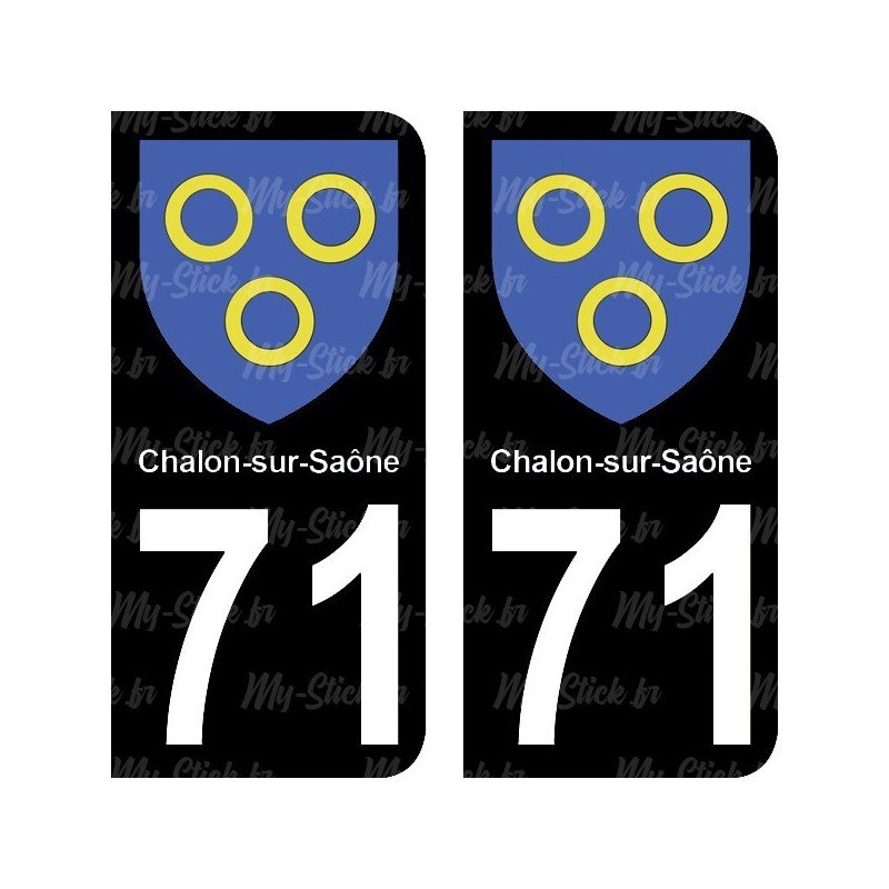 Blason Chalon-sur-Saône - Stickers plaque immatriculation 71