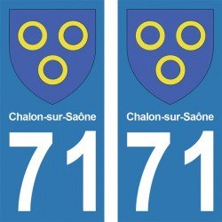 Blason Chalon-sur-Saône - Stickers plaque immatriculation 71