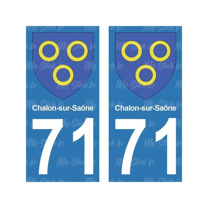 Blason Chalon-sur-Saône - Stickers plaque immatriculation 71