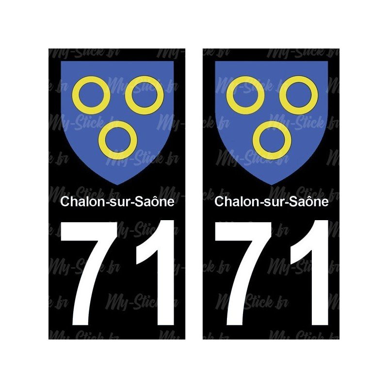 Blason Chalon-sur-Saône - Stickers plaque immatriculation 71