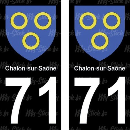 Blason Chalon-sur-Saône - Stickers plaque immatriculation 71