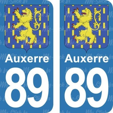 Blason Auxerre - Stickers plaque immatriculation 89