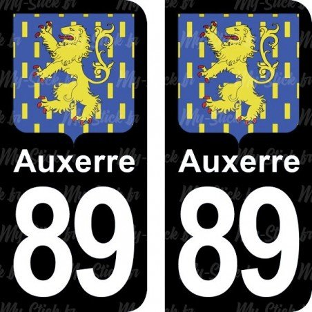 Blason Auxerre - Stickers plaque immatriculation 89