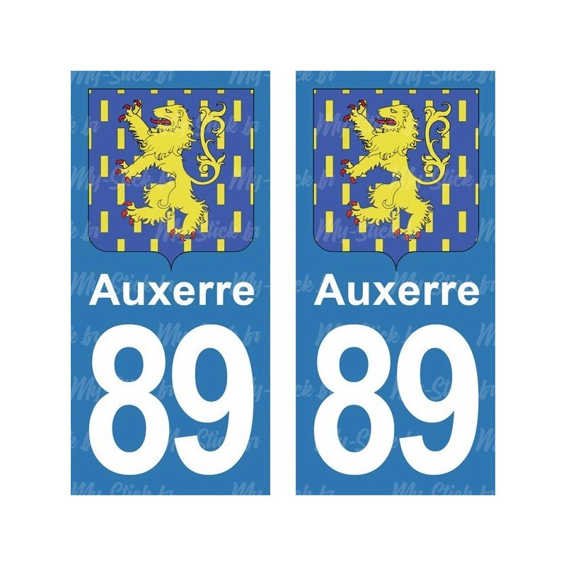 Blason Auxerre - Stickers plaque immatriculation 89