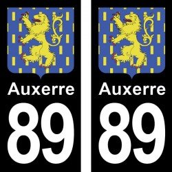 Blason Auxerre - Stickers plaque immatriculation 89