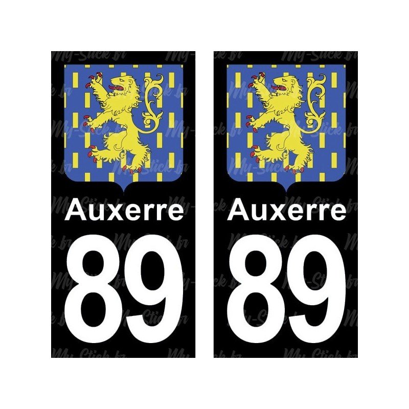 Blason Auxerre - Stickers plaque immatriculation 89