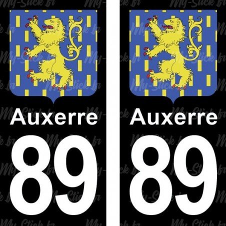 Blason Auxerre - Stickers plaque immatriculation 89