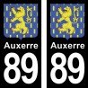 Blason Auxerre - Stickers plaque immatriculation 89