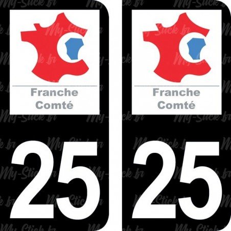 Stickers plaque immatriculation 25 Doubs