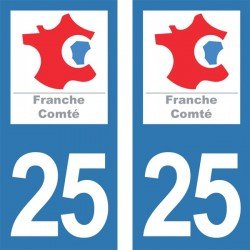 Stickers plaque immatriculation 25 Doubs