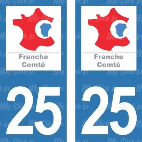 Stickers plaque immatriculation 25 Doubs