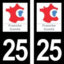 Stickers plaque immatriculation 25 Doubs