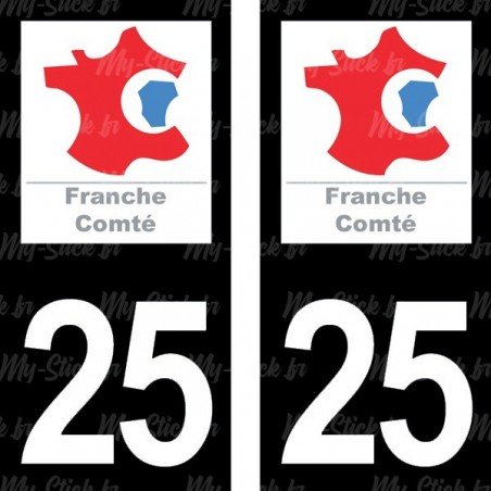 Stickers plaque immatriculation 25 Doubs