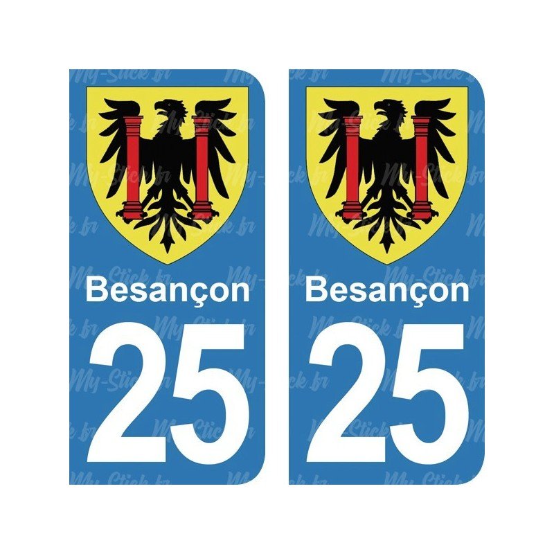 Blason Besançon - Stickers plaque immatriculation 25