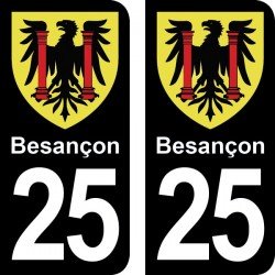 Blason Besançon - Stickers plaque immatriculation 25