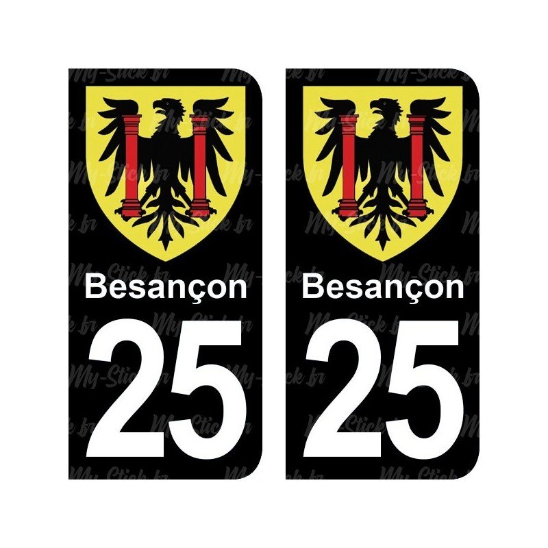 Blason Besançon - Stickers plaque immatriculation 25