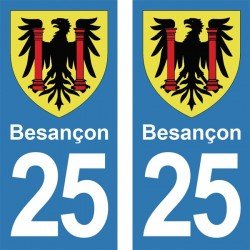 Blason Besançon - Stickers plaque immatriculation 25