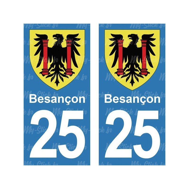 Blason Besançon - Stickers plaque immatriculation 25