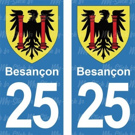 Blason Besançon - Stickers plaque immatriculation 25