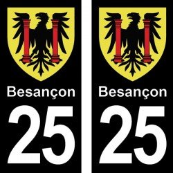 Blason Besançon - Stickers plaque immatriculation 25
