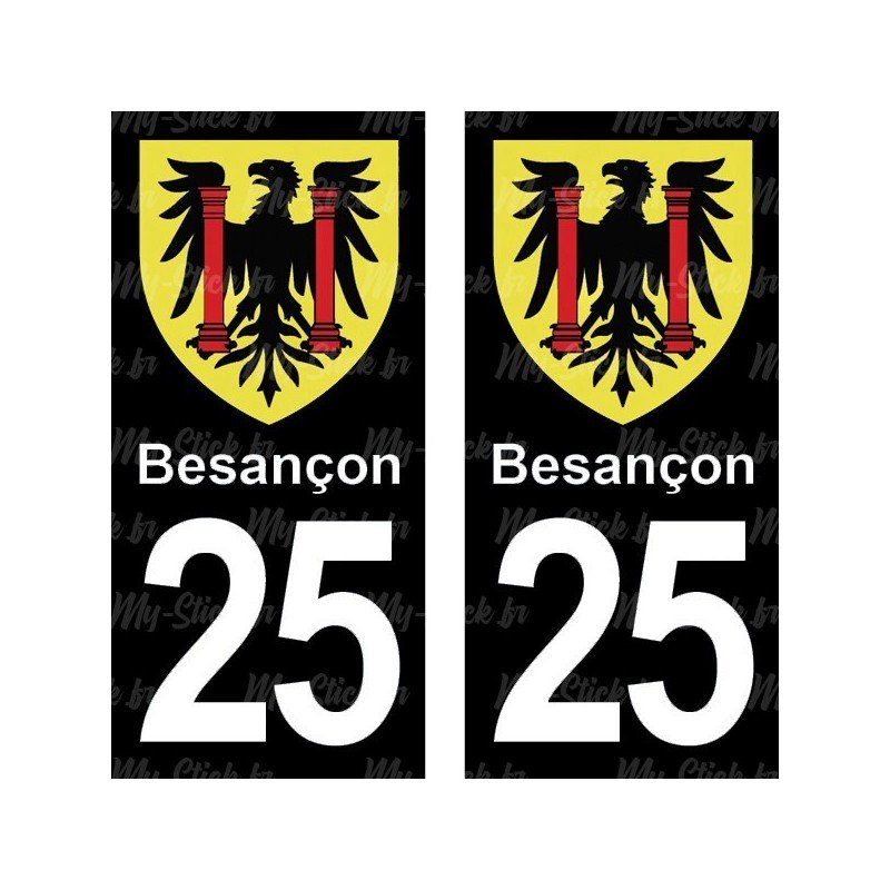 Blason Besançon - Stickers plaque immatriculation 25