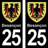 Blason Besançon - Stickers plaque immatriculation 25