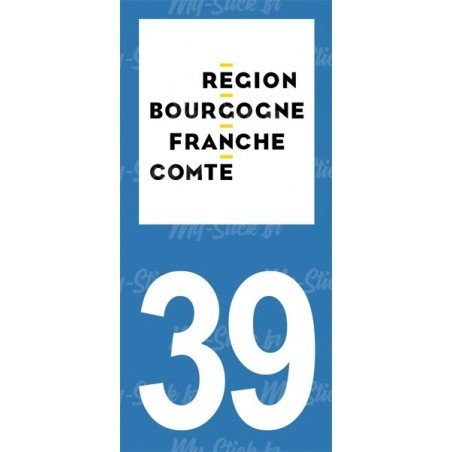 Stickers plaque immatriculation 39