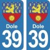 Blason Dole - Stickers plaque immatriculation 39