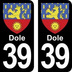 Blason Dole - Stickers plaque immatriculation 39