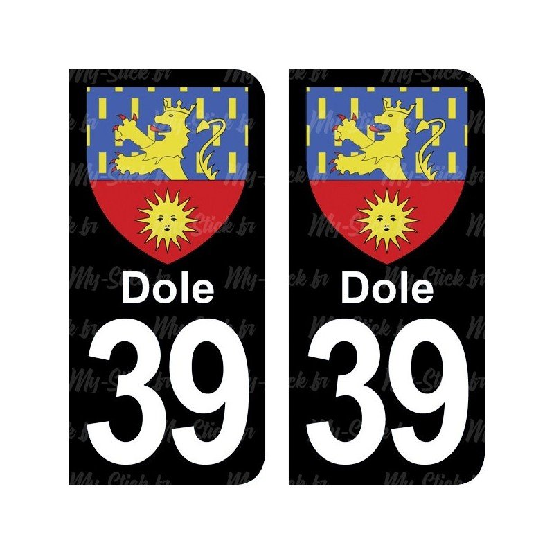 Blason Dole - Stickers plaque immatriculation 39