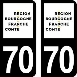 Stickers plaque immatriculation 70
