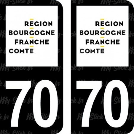 Stickers plaque immatriculation 70