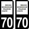Stickers plaque immatriculation 70