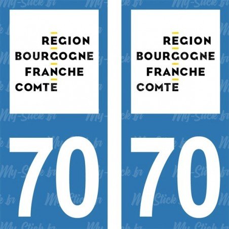 Stickers plaque immatriculation 70