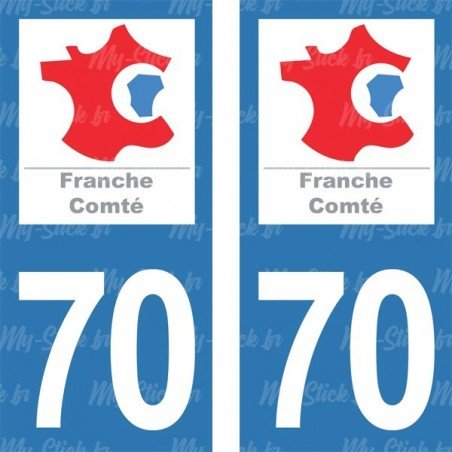 Stickers plaque immatriculation 70 Haute-Saône