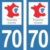 Stickers plaque immatriculation 70 Haute-Saône