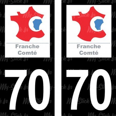 Stickers plaque immatriculation 70 Haute-Saône