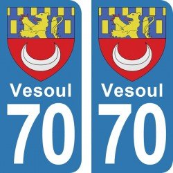 Blason Vesoul - Stickers plaque immatriculation 70