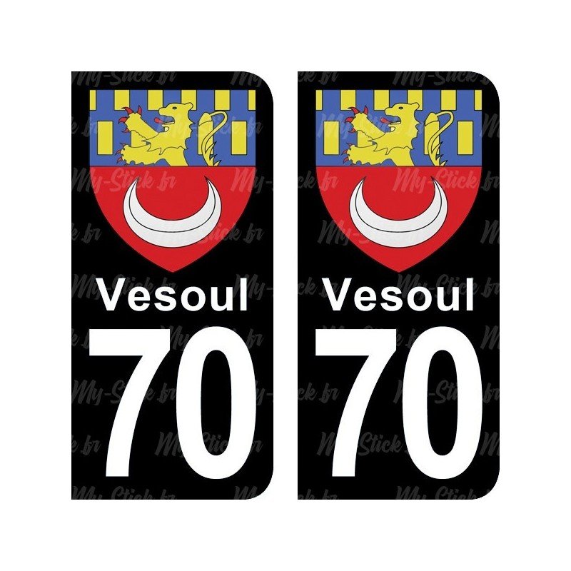 Blason Vesoul - Stickers plaque immatriculation 70