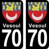 Blason Vesoul - Stickers plaque immatriculation 70