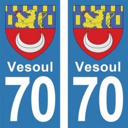 Blason Vesoul - Stickers plaque immatriculation 70