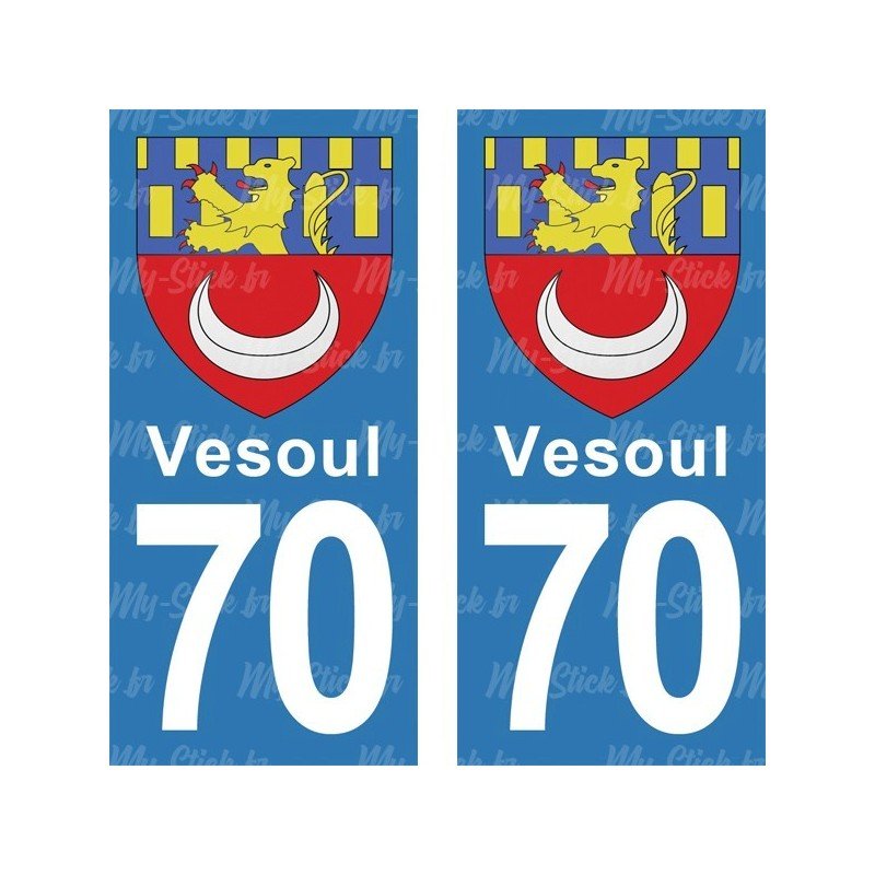 Blason Vesoul - Stickers plaque immatriculation 70