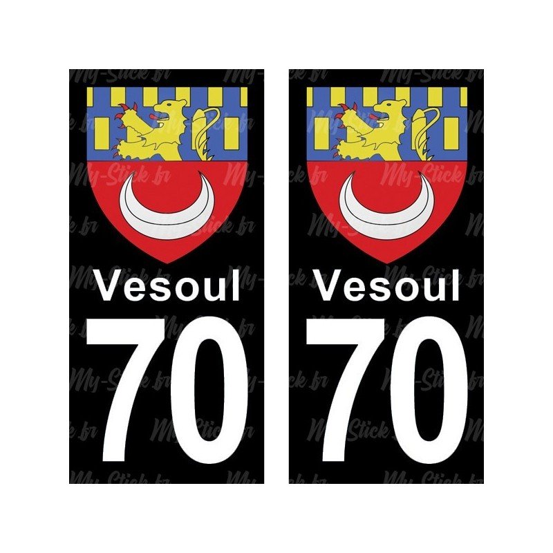 Blason Vesoul - Stickers plaque immatriculation 70