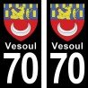 Blason Vesoul - Stickers plaque immatriculation 70