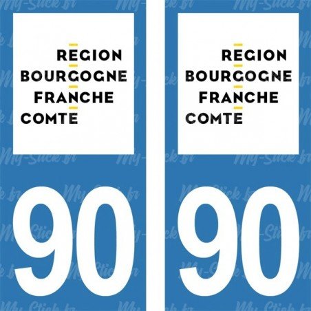 Stickers plaque immatriculation 90
