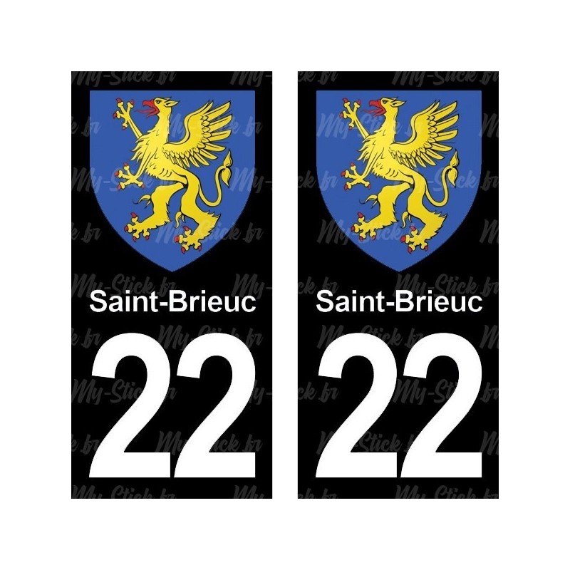 Blason Saint-Brieuc - Stickers plaque immatriculation 22